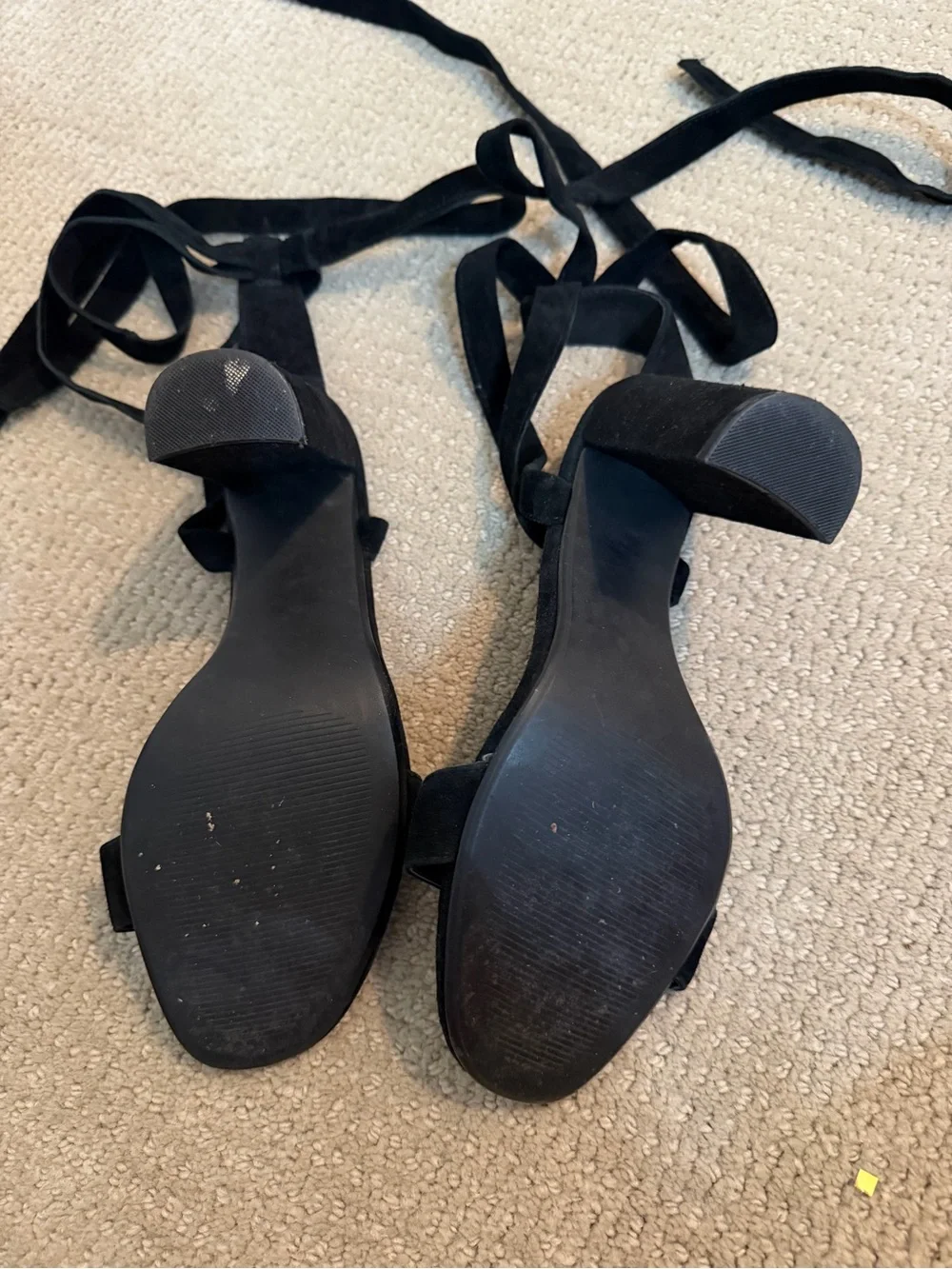 Steve Madden Black Suede Lace-Up Women's Sandals